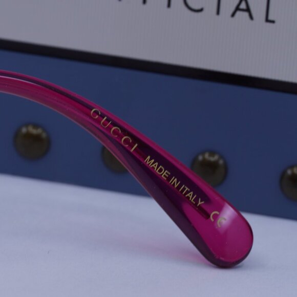 Gucci GG0717O 008 Rectangle Eyeglasses 51mm – Transparent Pink - Picture 7 of 10